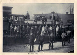 First Passenger train west out of Minot, St. Paul Minneapolis & Manitoba Railroad 1887