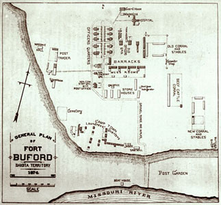 General Plan Map of Fort Buford 1874