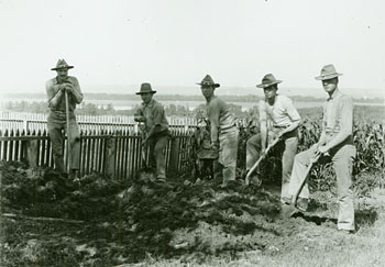 Gardening at Fort Yates