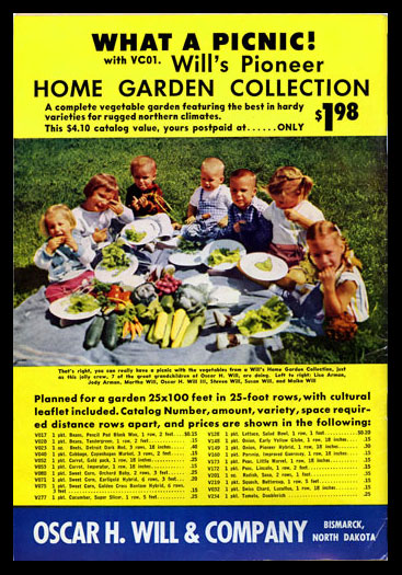1958 Will's Seed Company Catalog Back Cover
