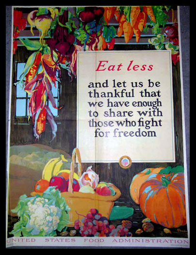 Eat Less and Be Thankful poster