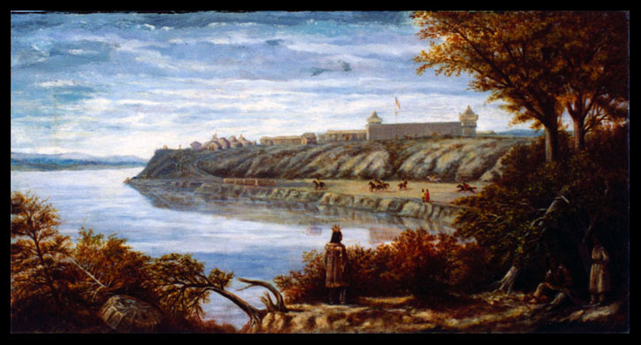 Fort Berthold painting by De Trobriand