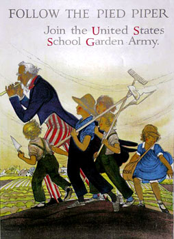 Follow the Pied Piper School Garden Army poster