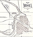 Medora Plat map showing gardens