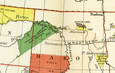 Bureau of Indian Affairs map of reservations 1874