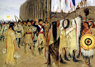 meeting of expedition with native people