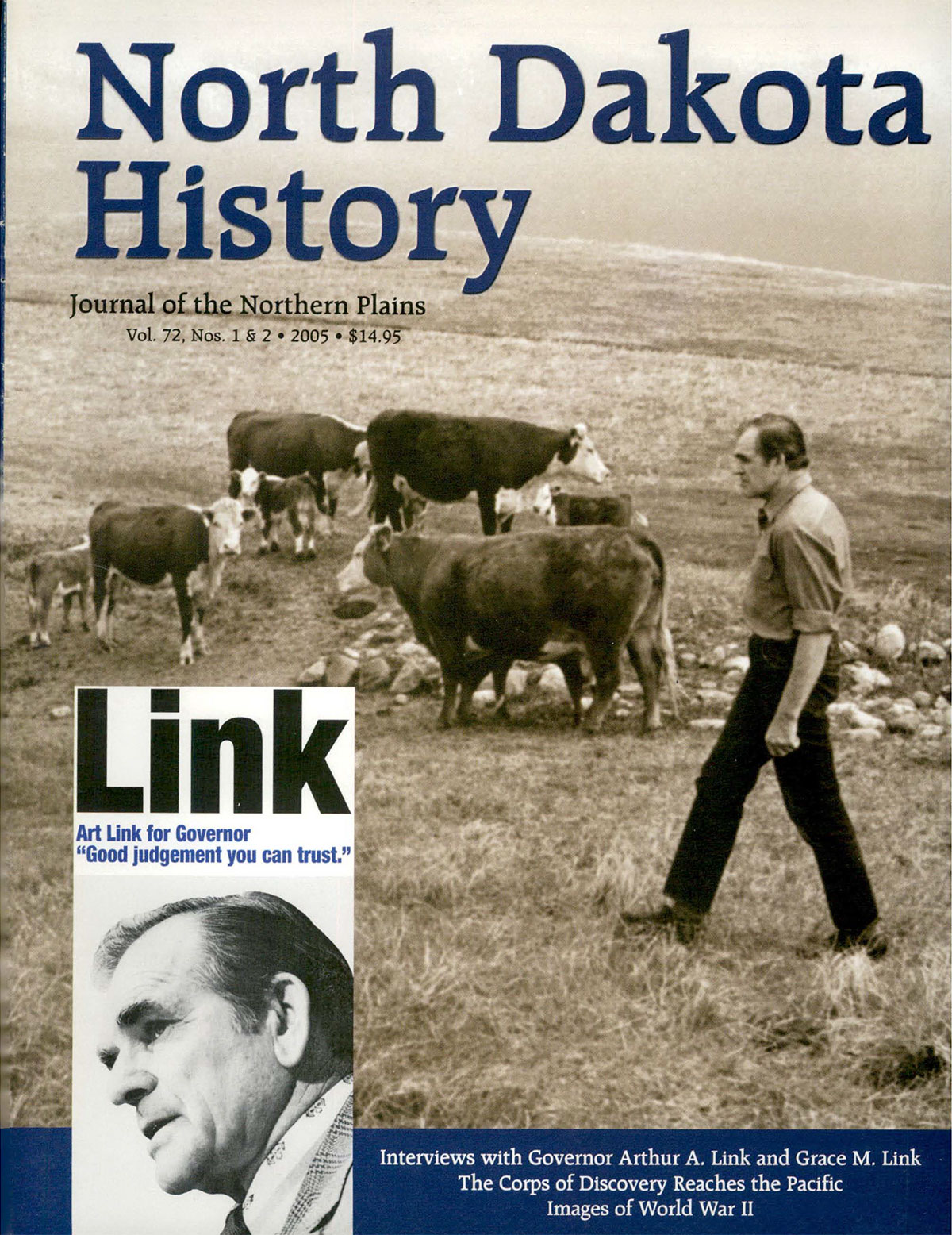 cover of North Dakota History vol 72.1 and 2