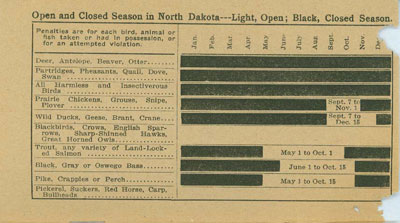 Hunting Season Chart, 1913