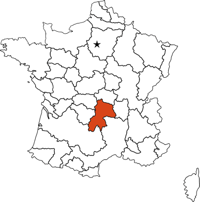 Auvergne provincial map