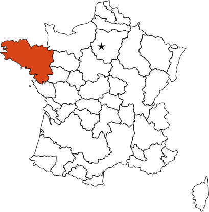 Bretagne provincial map