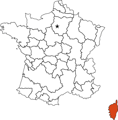 Corsica provincial map