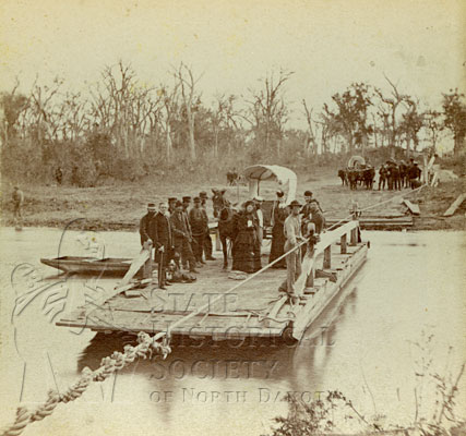 Ferry crossing Red River north of Fort Abercrombie