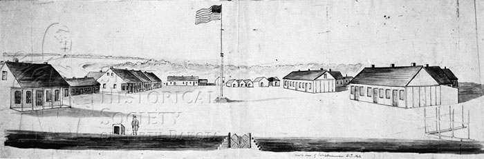 Historic drawing of Fort Abercrombie