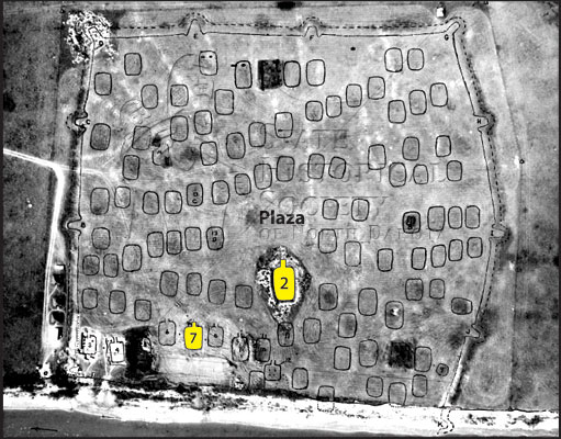 House 2 and 7 highlighted on aerial photo