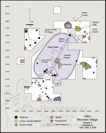 house 2 excavation plan map