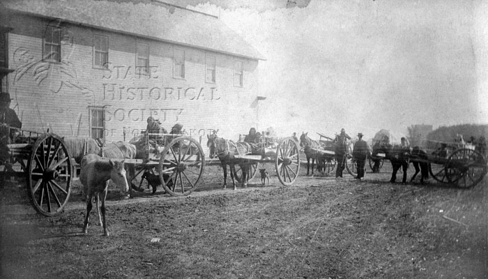 Oxcart train, Pembina to St. Paul, 1845